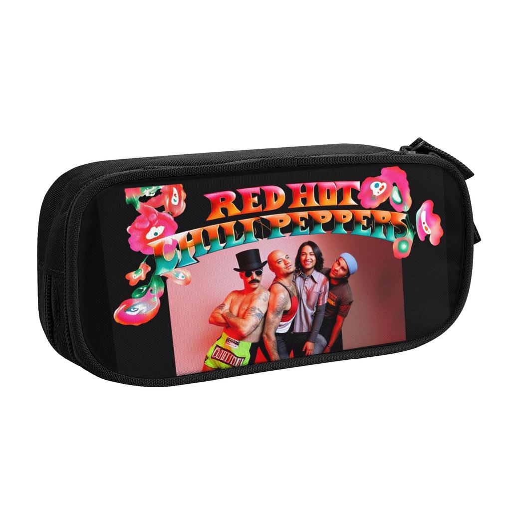 Korean Red Hot Chili Peppers Rock Band Pencil Case for Girls Boys Large Capacity Pen Box Bag School Supplies
