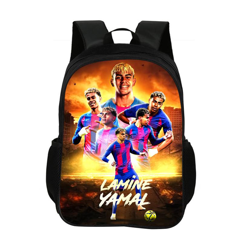 L-Lamin Yamal School Backpack Football Star Rucksack Child Bookbag Knapsack Fashion Schoolbag Football Sports Backpack Kids Gift