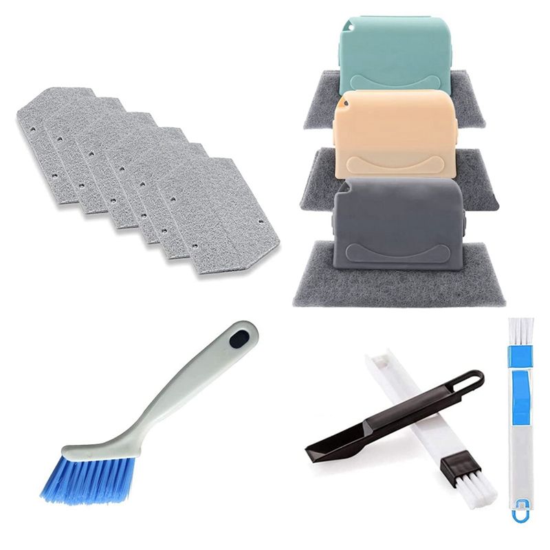 

A44Z-12-Piece Cleaning Brush Set, Hand-Held Space Window Rail Cleaning Brush To Quickly Clean All Corners And Space