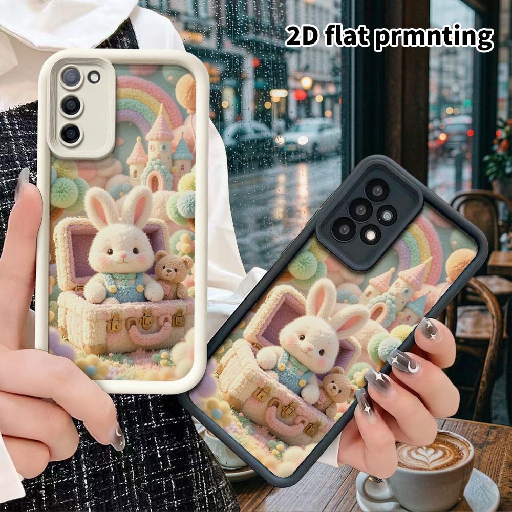 Phone Case: 2D Flat, Suitable for Samsung Galaxy A34 A35 M05 M06 S20 S22 S21 FE Plus 5G, Little Rabbit In a Suitcase, Perfect Holiday Gift for Christm
