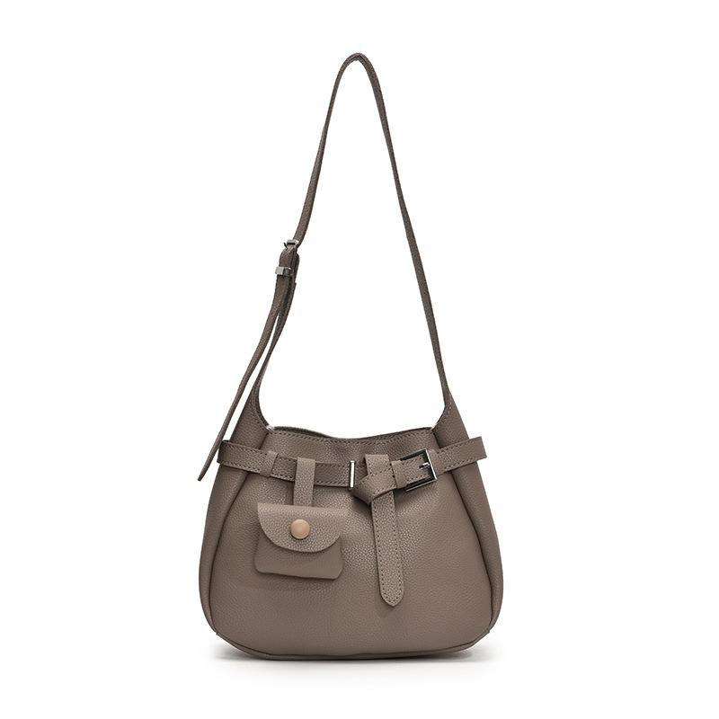 Premium trendy lychee pattern retro messenger bag women's 2025 spring new fashion niche shoulder tote bag