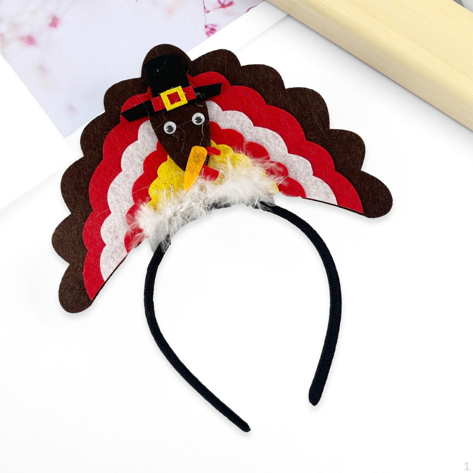 

Animal Turkey Headband, Hair Clips Chicken Bands, Headwear, Hairpins Decorations Brown