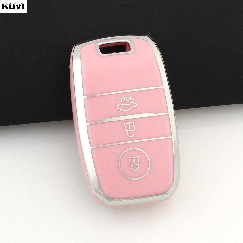 3 4 Buttons Pink Tpu Car Smart Key Case Cover Shell For Kia Rio Rio5 Sportage Ceed Cerato K3 Kx3 K4 K5 Sorento Optima Picanto