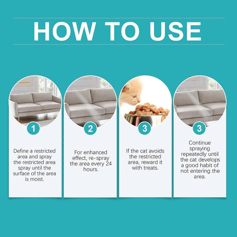 Cat Scratch Deterrent Spray 1-5X Concentrate Formula, Indoor Pet Repellent for Furniture, Sofa Protection & No-Scratch Zone Setup