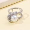Rhinestone Scarf Ring Clip, Faux Pearl Neckerchief Slide, Women Fashion Wrap Holder, Clothes Ring for Shirts T-Shirts