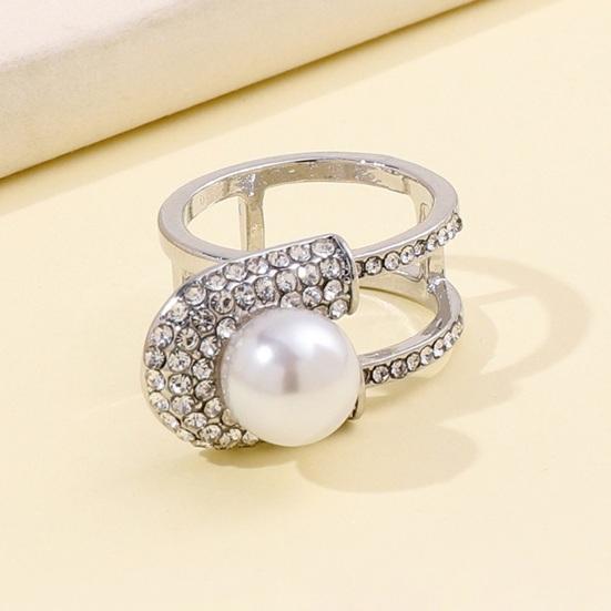 Rhinestone Scarf Ring Clip, Faux Pearl Neckerchief Slide, Women Fashion Wrap Holder, Clothes Ring for Shirts T-Shirts