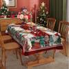 Christmas Tablecloth American Style Holiday Decor Round Table Cover for Living Room Dining Room