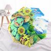 Bulbasaur-Muster, automatisch faltbarer Regenschirm, tragbares und faltbares Design, 8 Speichen, ein Weihnachts- oder Geburtstagsgeschenk.