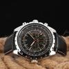 Men S Automatic Mechanical Watch with Leather Strap Fashion Wristwatch Calendar Date Display