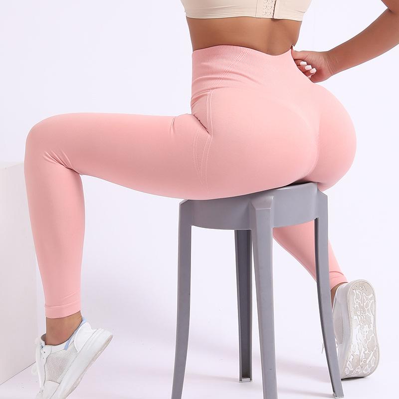 

Бесшовные леггинсы для йоги с высокой талией и эффектом «персика» - быстросохнущие фитнес-тайтсы для женщин Small