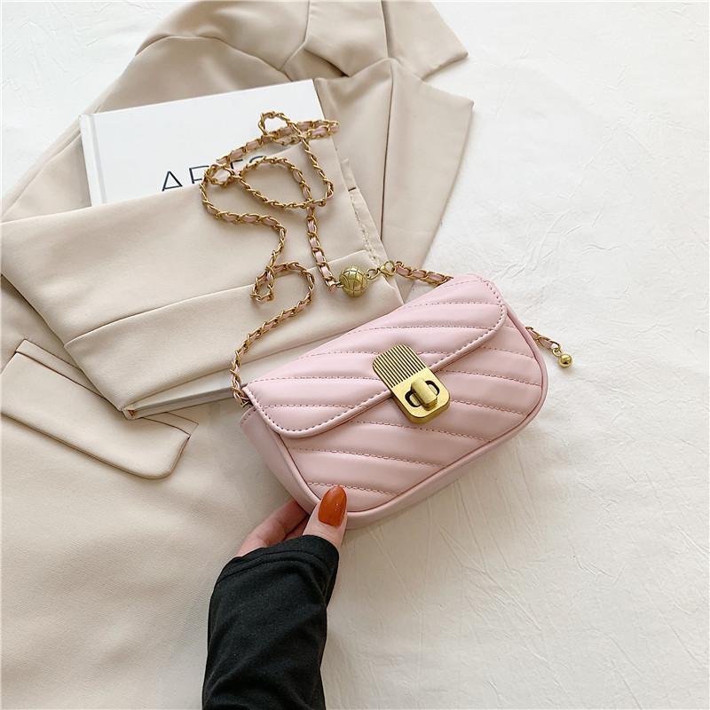 Fashionable Summer 2023 Pu Leather Square Flap Bag Stylish Chain Shoulder Bag