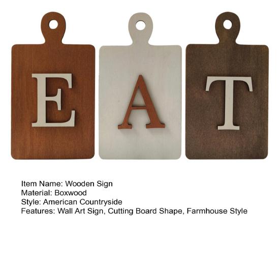 Wooden Eat Sign Set Cutting Board Kitchen Decor Sign Rustic Wall