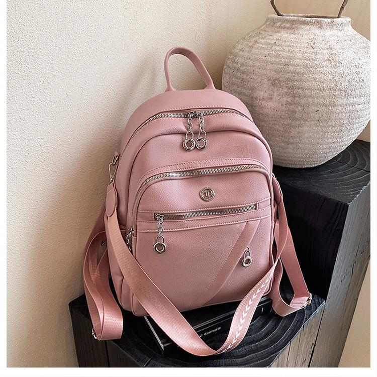 Backpack Women's Backpack Soft Leather New Casual Versatile Fashion Premium Large Capacity Commuter Shoulder Bag