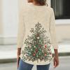 Women's Fashion Casual Christmas Printed Round Neck Long Sleeve Pullover Top