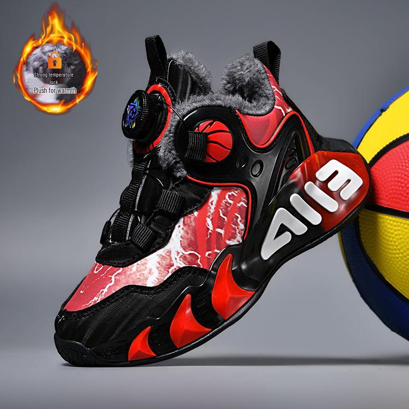Chitu 2025 Winter Jungen Basketballschuhe - Trendig, mit Baumwoll-Fleece gefüttert zum Laufen