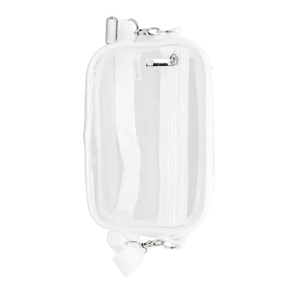 Waterproof Clear Shoulder Bag Storage Adjustable Strap Casual Fitted PVC Transparent Bag Purse S White