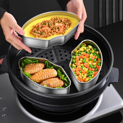 316 Stainless Steel Sector Steaming Box, Household Rice Cooker Steaming Bowl, Liquid Stew Pot, Auxiliary Food Combination Trays