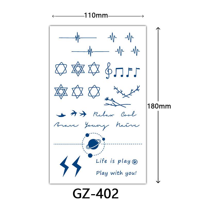 Autocolante Tatuaj Herbal, Autocolante Tatuaj cu Suc, Autocolante Tatuaj Semi-Permanent cu Litere Englezești Tatuaj