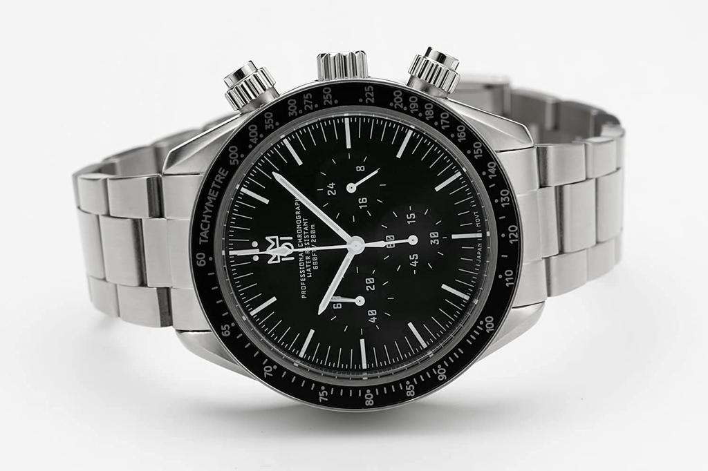 HYAKUICHI 101 Diver's Chronograph Watch, Men's, 20 ATM Water Resistant, No Date, Quartz Movement, Black