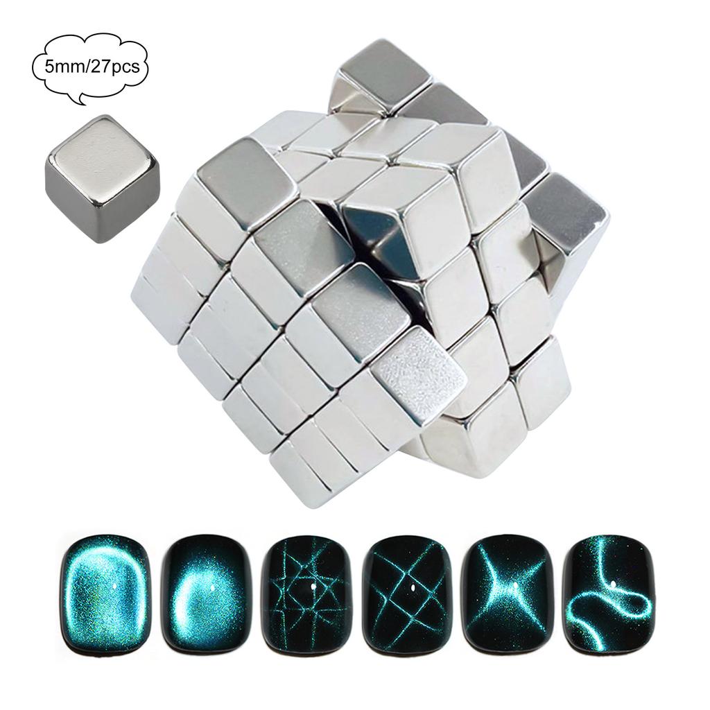 Nail Art Rubik'S Cube Magnet, Chessboard Starlight Multifunctional Small Square Cat'S Eye Powerful Magnet Tool