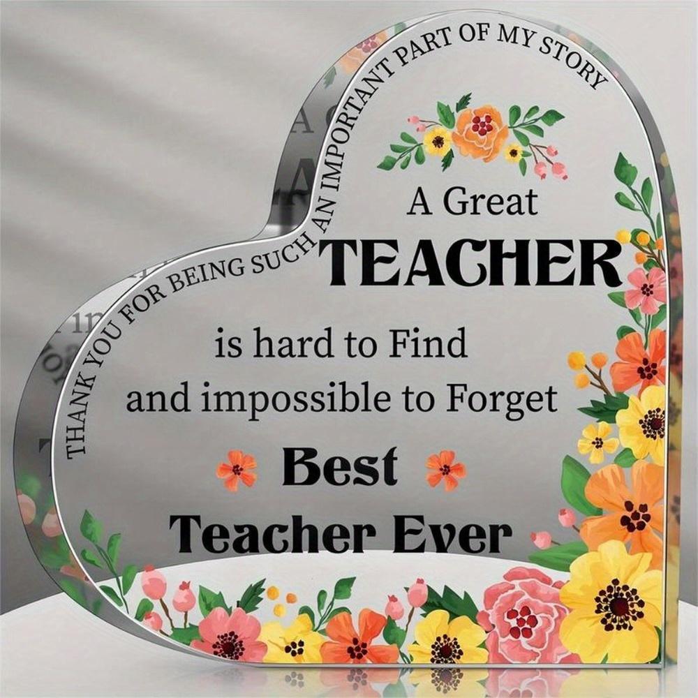 Heart Flower Teacher Gift - Unique Retirement Souvenir & Desk Decor