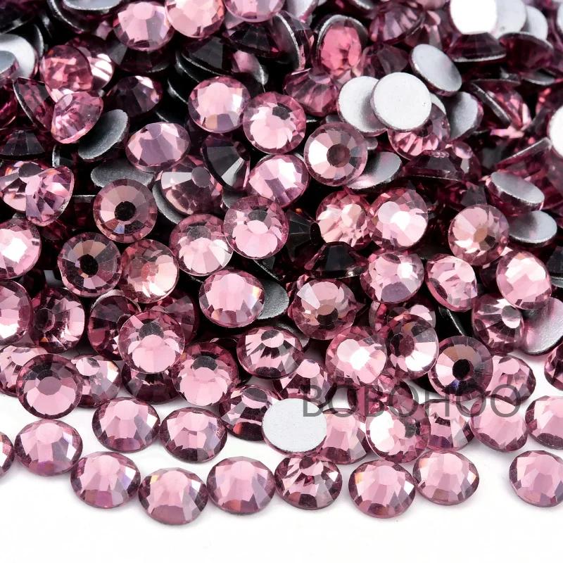 BOBOHOO Wholesale High Quality SS3-SS30 Glass Crystal Rhinestones Non Hotfix Strass Flatback Diamond Nail Art DIY Decorations