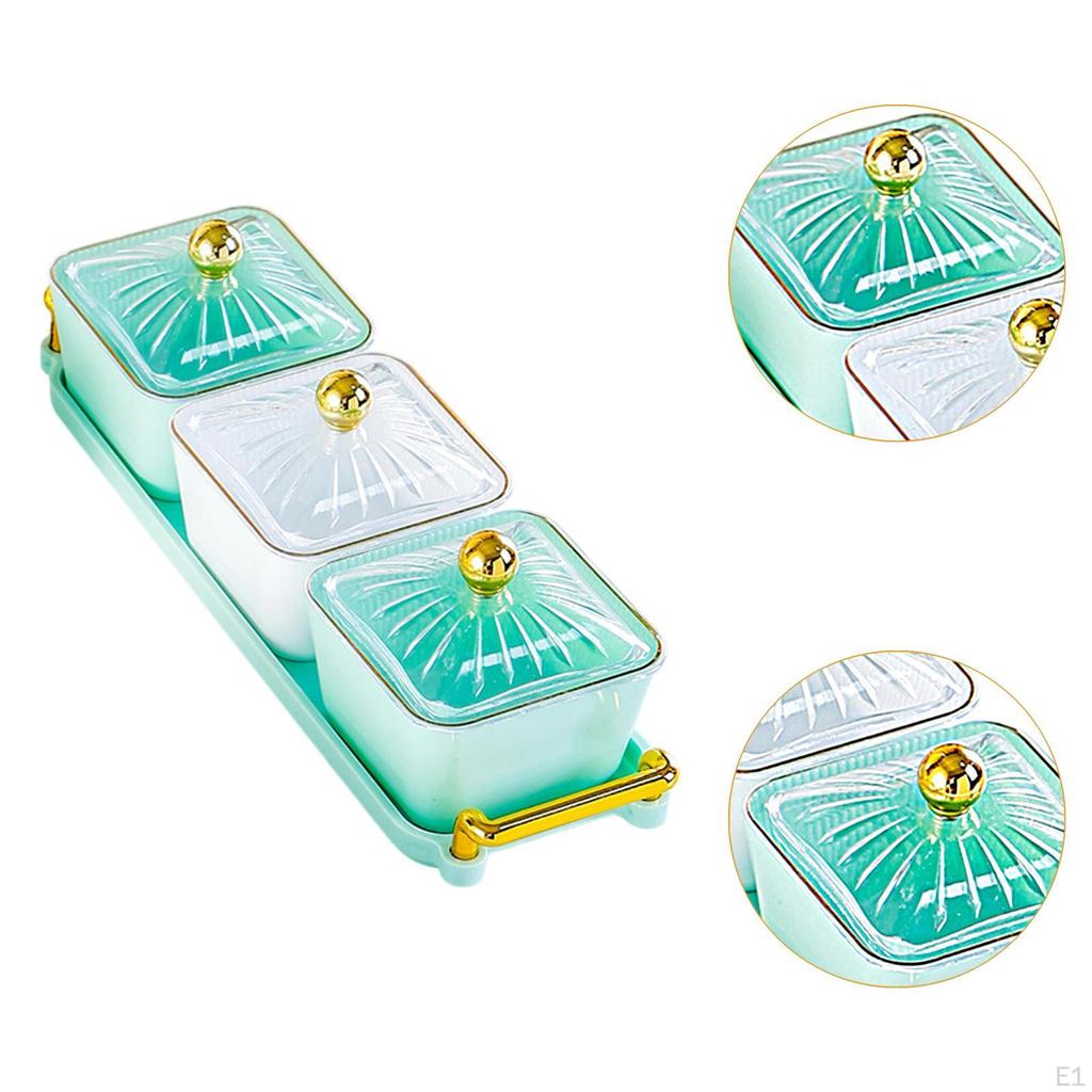 Divided Serving Dishes Appetizer Tray with Cover and Handle Creative Food Storage Dried