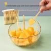 Transparentes zweiteiliges Einweg-Obstgabel-Set - Kreatives Bambusknoten-Design für Kuchen, Dessert, Gebäck & Haushaltsgebrauch