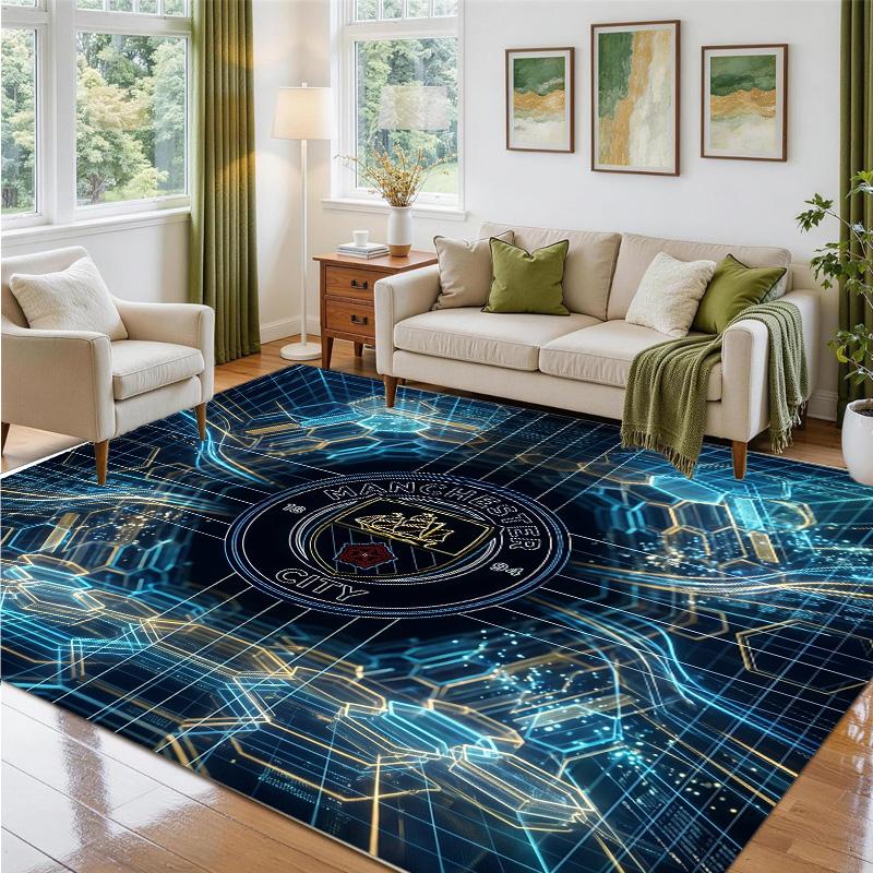 Manchester City Design Kristall-Samt-Teppich Weiche Dekorationsmatte für Schlafzimmer Eingang