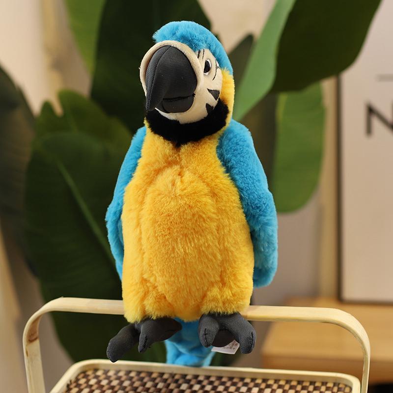 Peluche Pappagallo Realistico da 25 cm Bambola Ara Simulazione Uccello Ripieno Cartone Animato Bambola di Peluche Regalo di Compleanno per Bambini Decorazione per la Casa