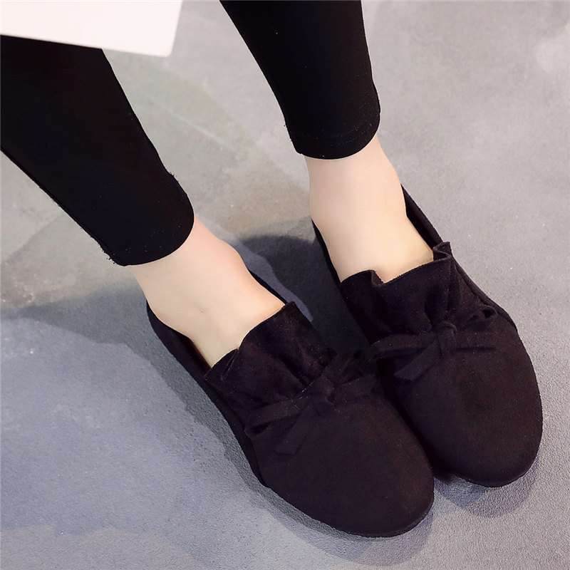 2019 new spring and autumn old north cloth shoes women's shoes single shoes Doudou shoes maternity shoes mother shoes hotel shoes black