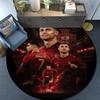 Cristiano Ronaldo bedruckter runder Teppich, rutschfester waschbarer runder Teppich für Wohnzimmer, Schlafzimmer, Spielzimmer, Sportfan-Dekoration, Feiertags-Geburtstagsgeschenk