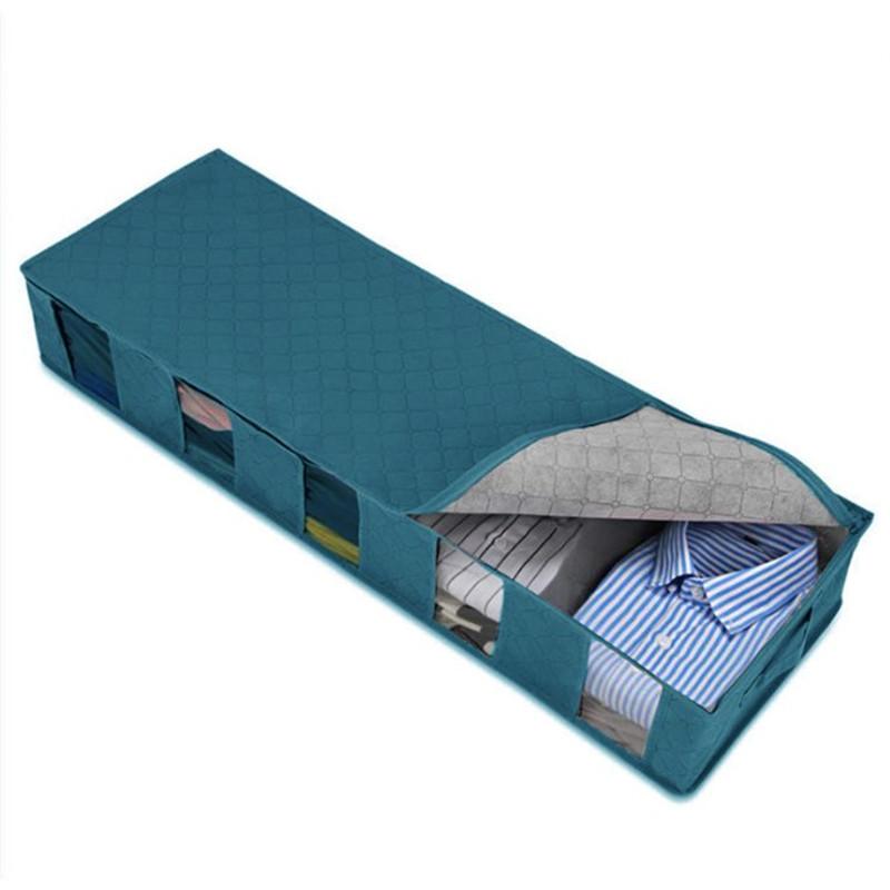 Under Bed Clothes Organizer Large Adjustable Dividers Storage Bag Durable Fabric Clothes Holder with 4 Separators