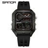 SANDA 6278 Multi functional Square Fashion Electronic Watch Top Men's Watch Waterproof Sports Outdoor Alarm Clock Men's Watch