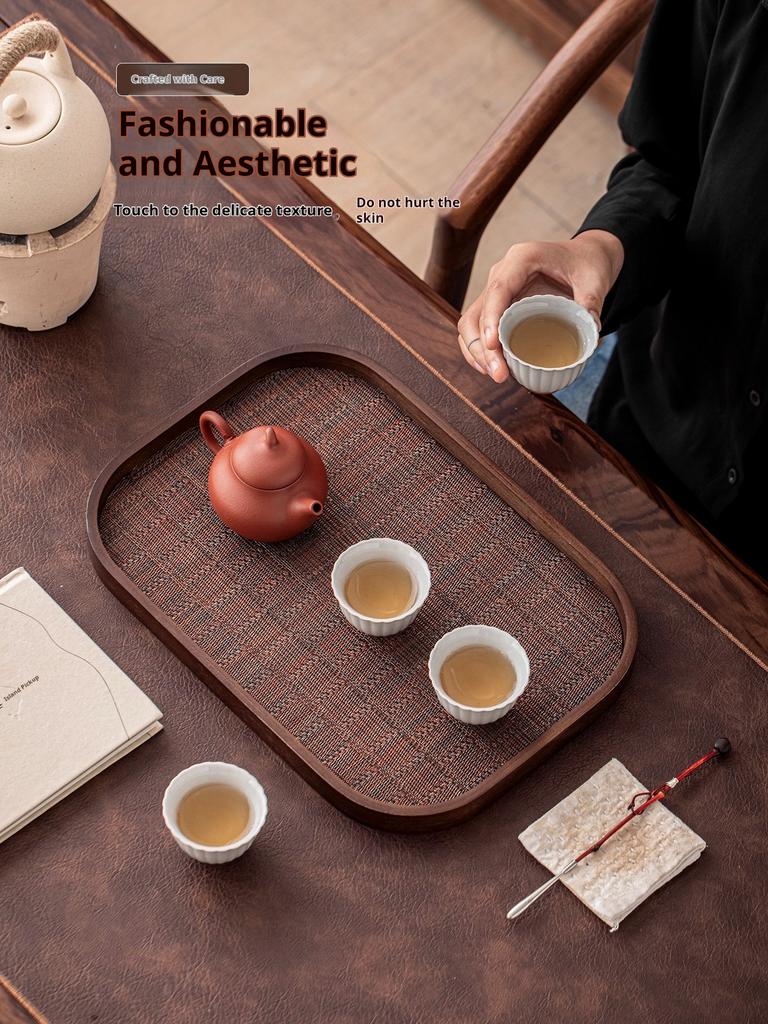Gianxi Tray Home Wooden Plate Premium Coffee Dessert Plate Tea Tray Rectangular Teacup Tray Storage