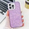 For iPhone 15 Pro Case PC+TPU Texture IMD Phone Cover with Glitter Ring Lens Film