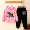 Felpa con Cappuccio e Pantaloni Anime Demon Slayer Set per Bambini Felpa con Cappuccio Giacca Pantaloni Set Ragazzi Ragazze Top Pullover Autunnale Abbigliamento Regalo