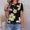 Fashion Printed Women's Short Sleeve Casual Loose Top Crew Neck T-Shirts Women’s