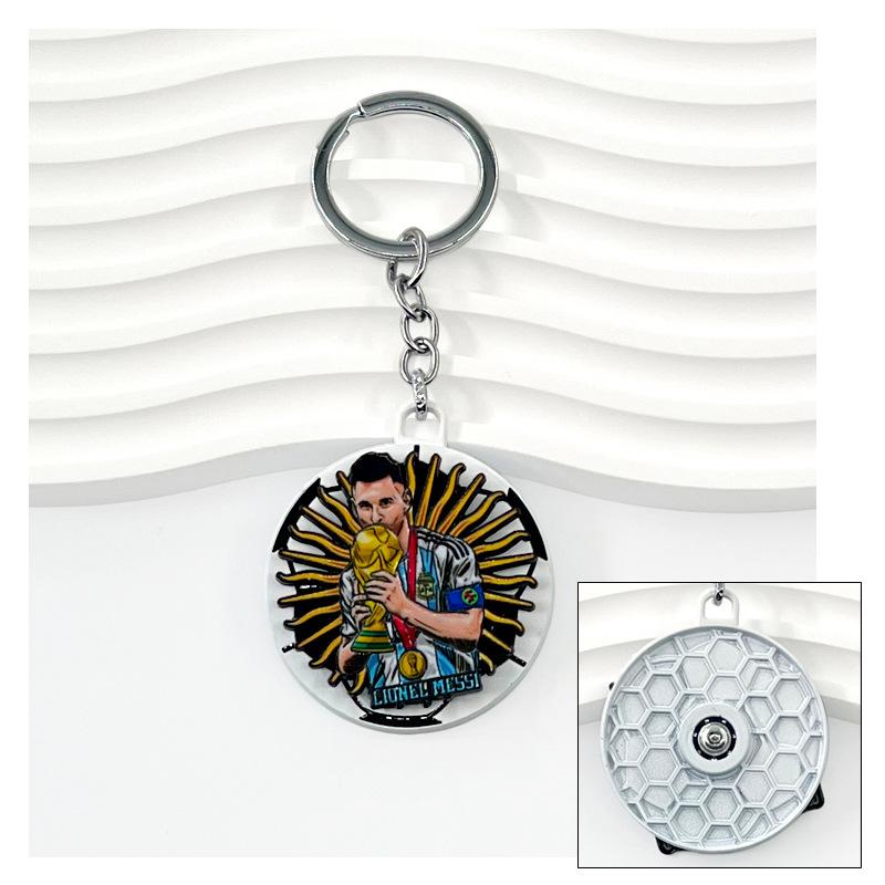 Chelsea AC Milan Barcelona Messi Real Madrid Ronaldo Football Keychain Turning Fan Pendant Blind Box Gift