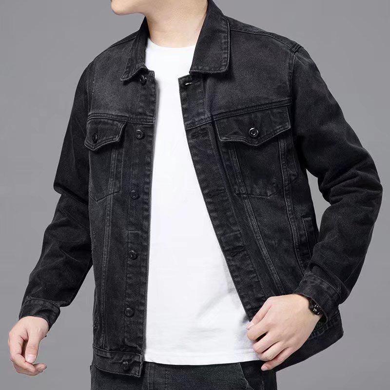 Men's Trendy 2021 Slim Fit Denim Jacket with Fleece Lining