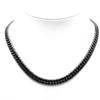 Ko Double Curb Chain Necklace Cut 10mm Standard Stainless Steel Black [Silver One] [Black 6-sided Width] Men's [60cm]