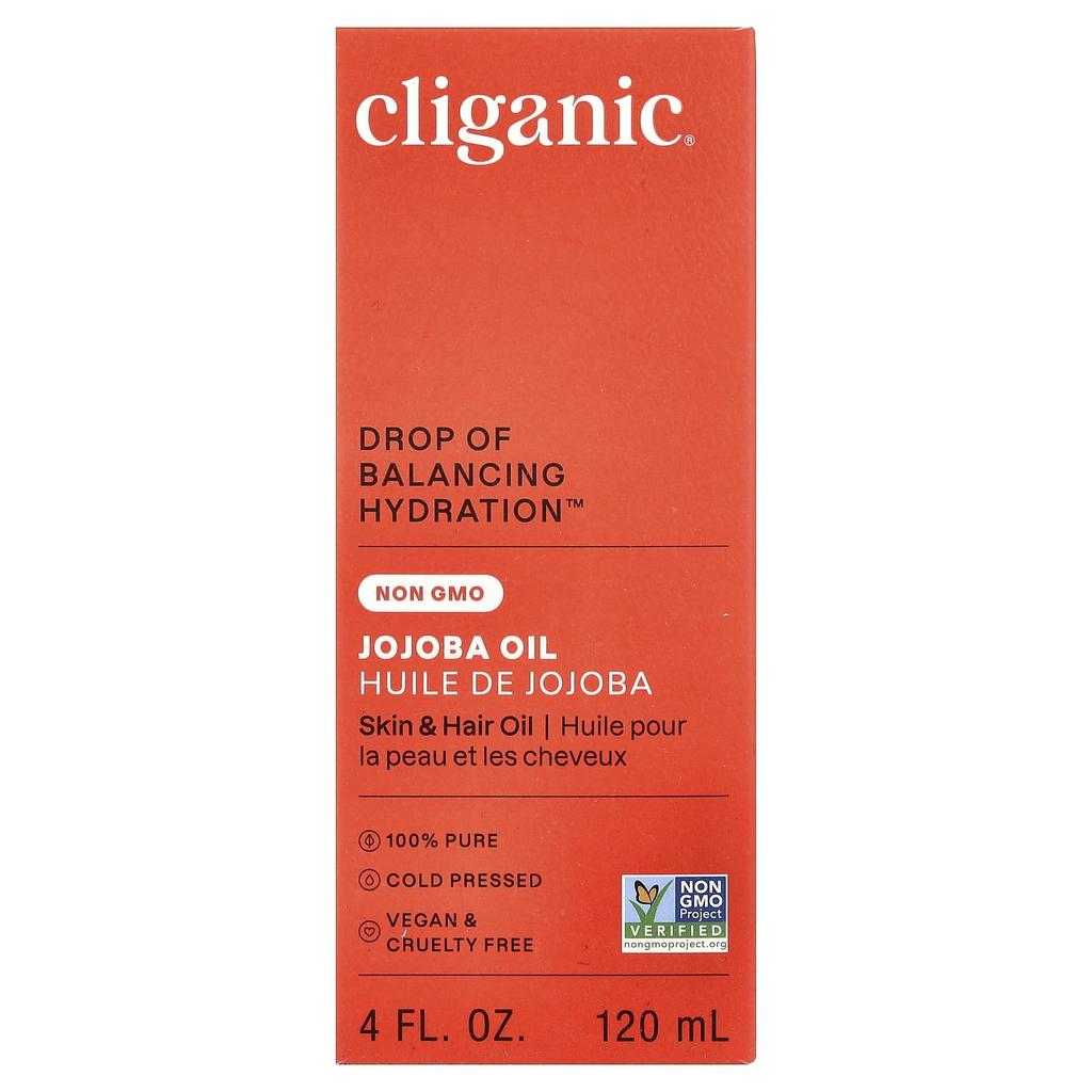 Cliganic Jojoba Oil, Oily and Combination Skin, 120ml (4 Fl Oz)