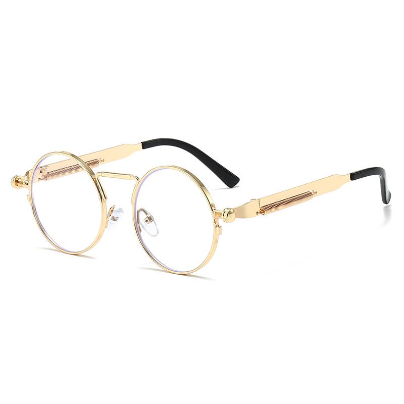 Personalized metal round frame European and American fashion trend punk sunglasses men's high-end spring sunglasses women