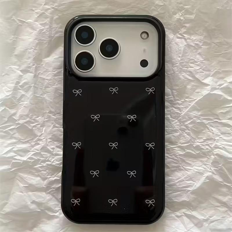 Cute Bowknot Glossy Soft Phone Case For iPhone 17 Air 16 15 14 13 12 11 Pro Max 16 7 8 Plus SE  X XS Shockproof Back Cover