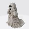 Yousheng Halloween Ghost Figurine, Scary Face Ghost Statue, Resin Spooky White Ghost Decoration for Indoor Home, Office, Desk