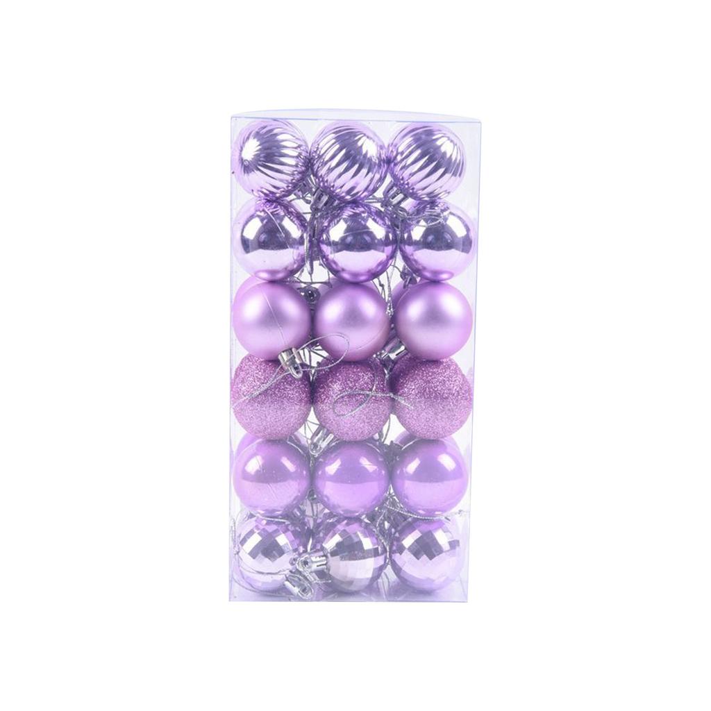 Christmas Decoration 4cm 36 Christmas Ball Hanging Decoration Bright Barrel Ball Electroplated Plastic Ball