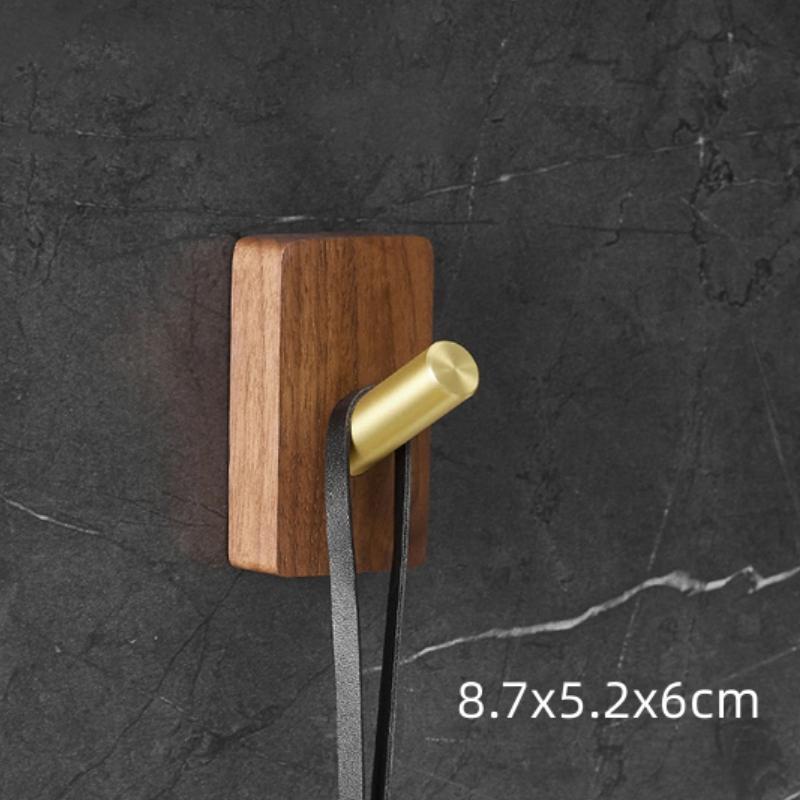 Walnut Wood Clothes Hook Bathroom Door Wall Hanging Storage Hook Wood Key Hat Organizer Hook Kitchen Decor Accessories Cocina