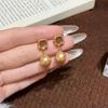 2025 Hot Retro Hong Kong Pearl Heart Geometric Stud Earrings – Niche Design, Versatile, Elegant Style