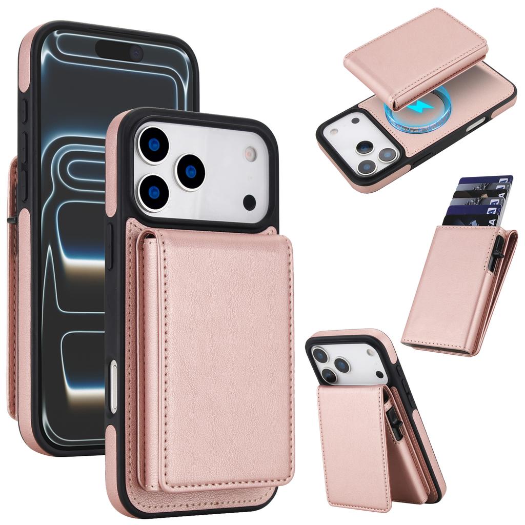 2 in 1 Detachable Magnetic Leather Wallet Card Solt Phone Case For iPhone 17 Pro Max 16 Plus 15 14 13 Kickstand RFID Bag Cover