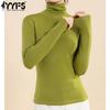 Women's Fashion Casual Solid Color Print Spring Fall Long Sleeve High Neck Pullovers & Long Sleeves